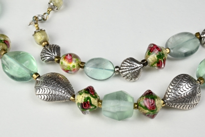 Flourit Silbermuschelkette | KFM1